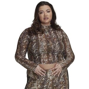 Adidas Women’s Sheer Snakeskin Long Sleeve‎ Size 3X